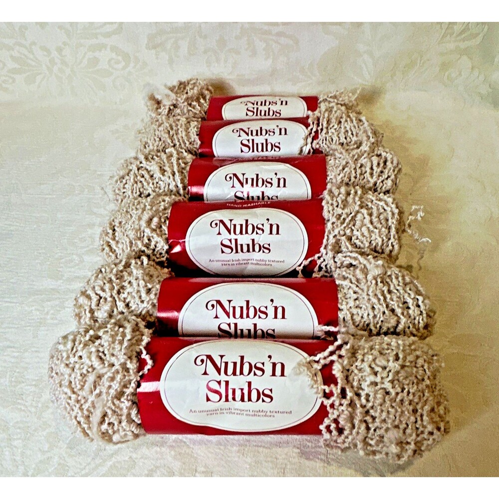 Lot of 6 Vintage Berroco Nubs n Slubs Yarn Beige Color 1807 Mixed Dye Lots 5 + 1